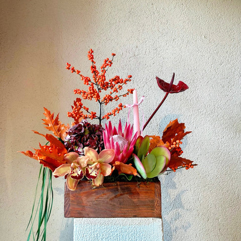 Rustic Harmony İsme Özel Mumlu Aranjman