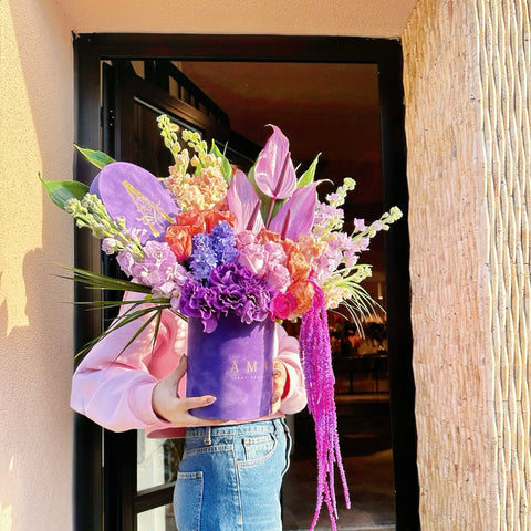 Royal Bloom Mor Kadife Kutuda Aranjman