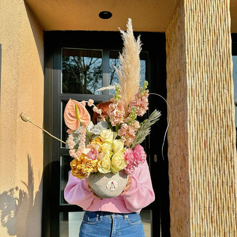 Wildflower Romance Arrangement in Ceramic Vase