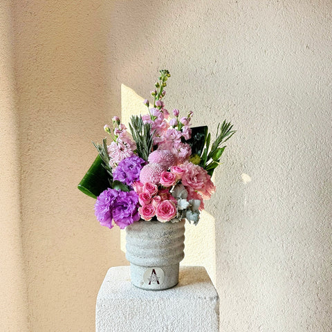 Sweet Pink Symphony Arrangement in Mini Vase
