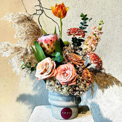 Arrangement in Casa Boheme Mini Ceramic Vase