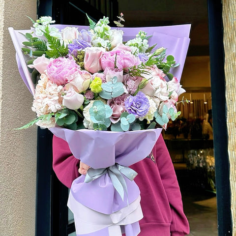 Purple Peony Romance Peony Bouquet