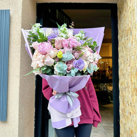 Purple Peony Romance Şakayıklı Buket