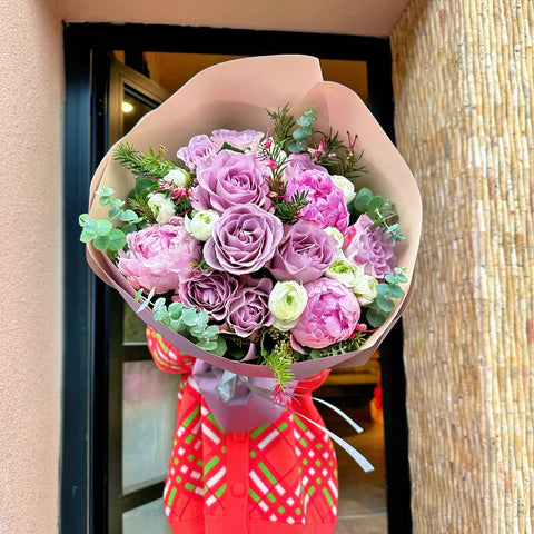 Gentle Romance Peony and Rose Bouquet