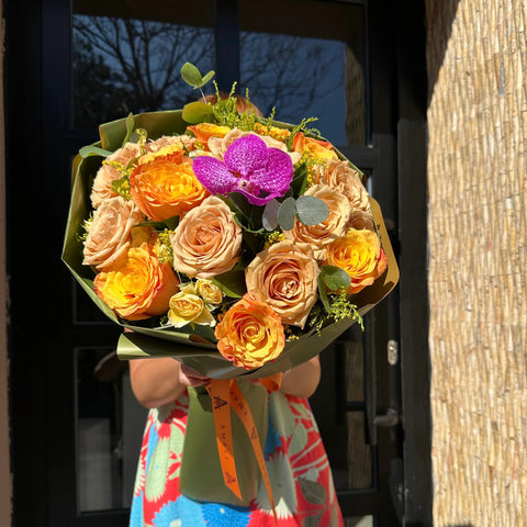 Amber Orange Rose Bouquet