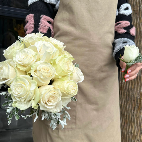 Ema Bridal Bouquet and Boutonniere
