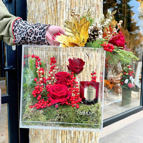 Pera Breeze Bloom Bag Mumlu Pleksi Kutuda Kırmızı Güller
