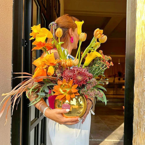 Golden Sunset Vase Arrangement