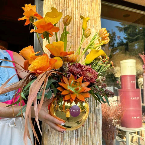 Golden Sunset Vase Arrangement