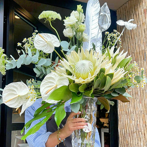Majestic Protea Special Crystal Vase Arrangement