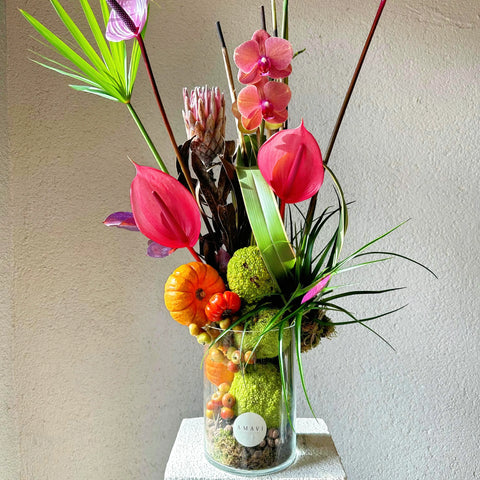 Tropical Paradise Arrangement in Glass Vase