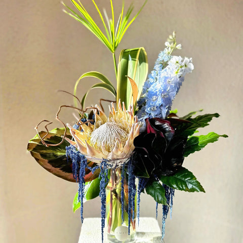 Exotic Elegance Glass Vase Arrangement