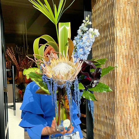 Exotic Elegance Glass Vase Arrangement