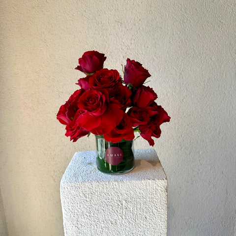 Red Rose in Mini Romance Vase