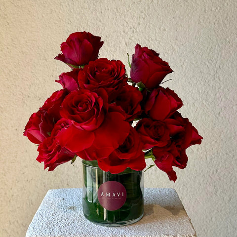 Red Rose in Mini Romance Vase