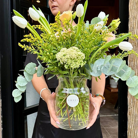 White Tulips in a Glass Vase 