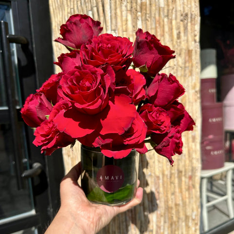 Red Rose in Mini Romance Vase