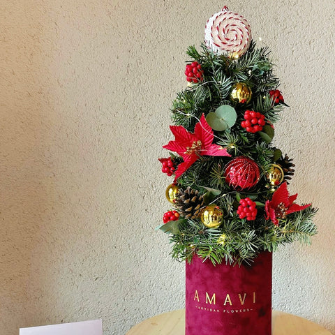 Burgundy Lovers Mini Çam Ağacı