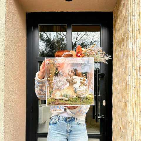 Golden Reindeer Yılbaşı Özel Bloom Bag