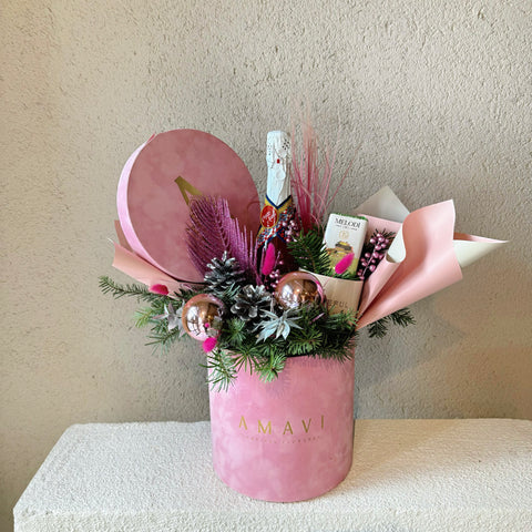 Pink Winter Alkolsüz Şampanyalı Premium Kutuda Aranjman