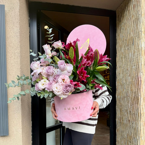 Pink Affair Kadife Kutuda Premium Aranjman