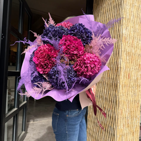 Royal Hydrangea Şoklanmış Ortanca Buketi