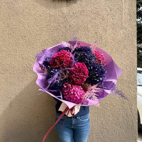 Royal Hydrangea Şoklanmış Ortanca Buketi