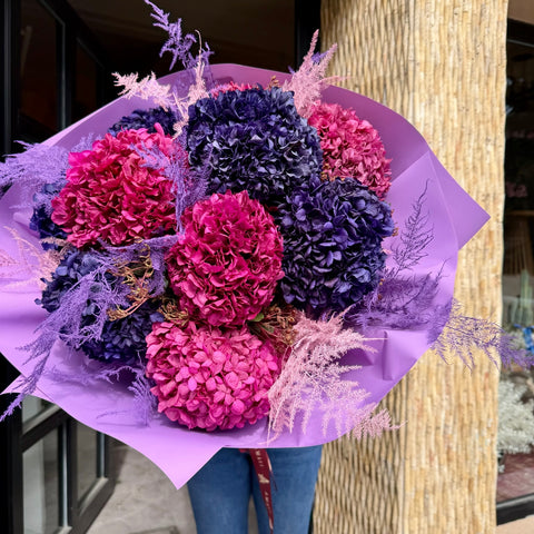 Royal Hydrangea Şoklanmış Ortanca Buketi