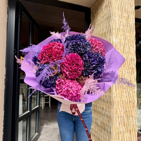 Royal Hydrangea Şoklanmış Ortanca Buketi
