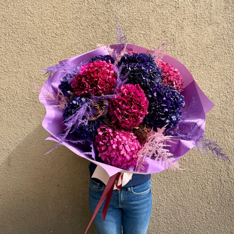 Royal Hydrangea Şoklanmış Ortanca Buketi
