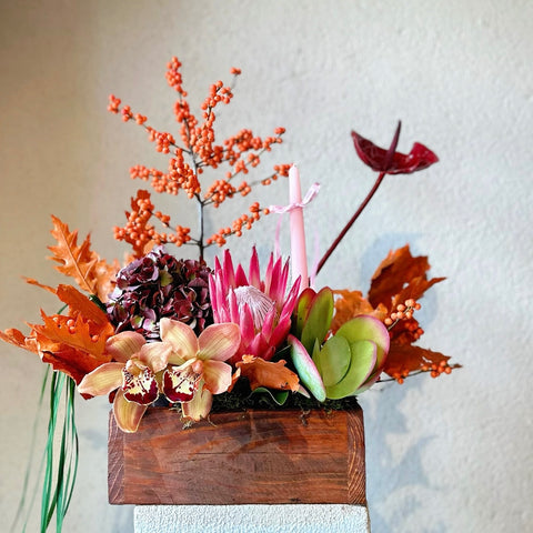 Rustic Harmony İsme Özel Mumlu Aranjman