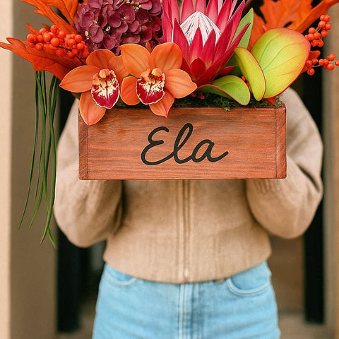 Rustic Harmony İsme Özel Mumlu Aranjman