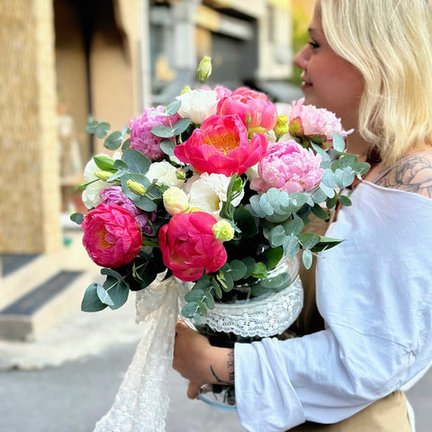 Romantic Peony Bloom Vazoda Aranjman