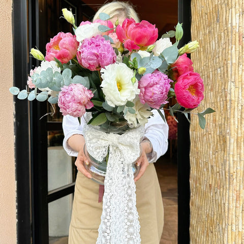 Romantic Peony Bloom Vazoda Aranjman