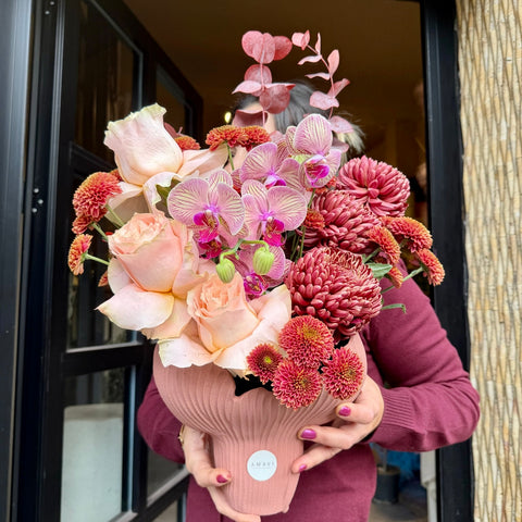 Rosé Bloom Deluxe Vazoda Aranjman