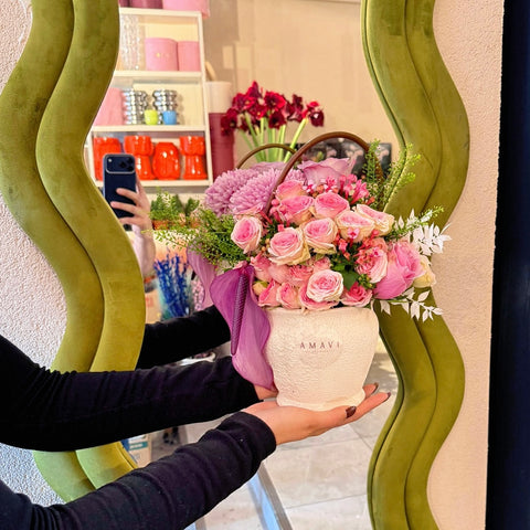 Rosé Meadow Mini Vazo Aranjmanı