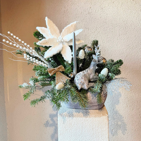 Snow Velvet Vazoda Kış Aranjmanı