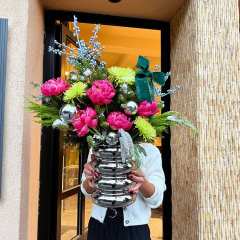 Frosted Peony Luxe Premium Vazoda Aranjman