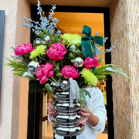 Frosted Peony Luxe Premium Vazoda Aranjman