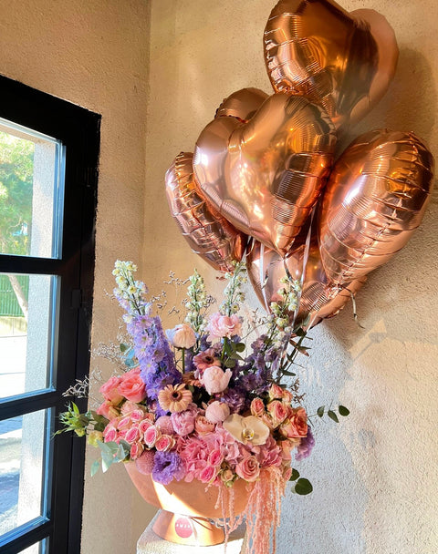 Blush Heart Celebration – Balonlu Premium Aranjman