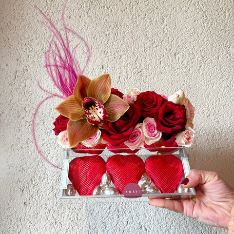 Red Élégance Pleksi Kutuda Çikolata