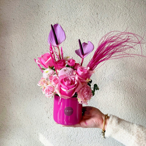Pink Pulse Mini Vazoda Artisan Aranjman