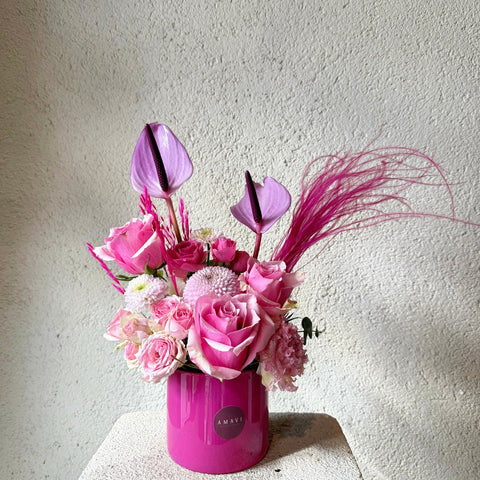 Pink Pulse Mini Vazoda Artisan Aranjman