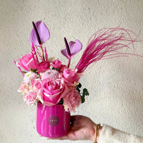 Pink Pulse Mini Vazoda Artisan Aranjman