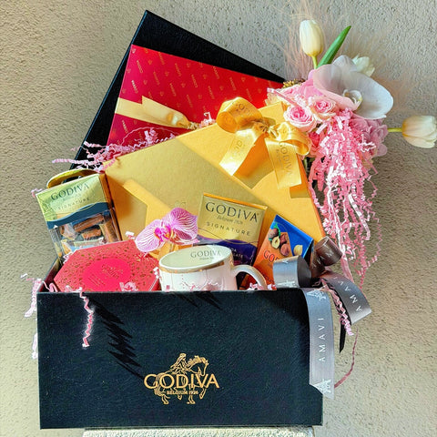 Golden Indulgence Luxury Chocolate & Bloom Box
