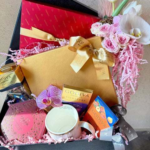 Golden Indulgence Luxury Chocolate & Bloom Box