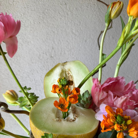 Lady Melon Concrete Vase Arrangement