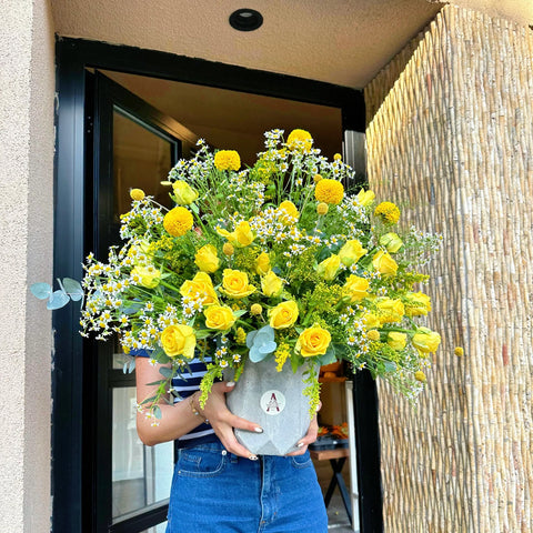 Sunshine Delight Arrangement in Ceramic Vase 