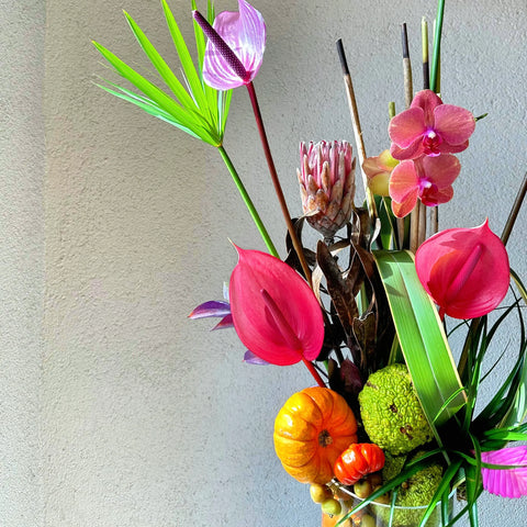 Tropical Paradise Arrangement in Glass Vase